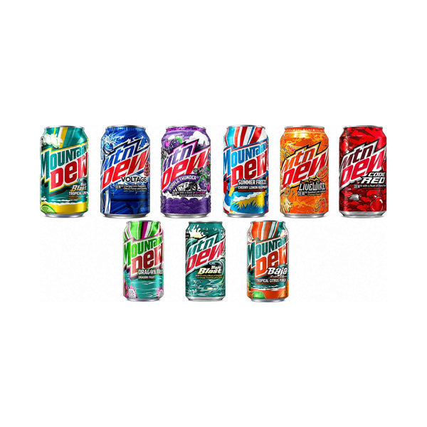 Mountain Dew USA Box – Zestaw 9 Unikalnych Smaków z Ameryki