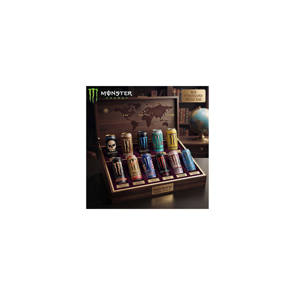 Monster Energy World Box – Zestaw 10 Unikalnych Smaków z Importu (Mix Wybrany Przez Nas)
