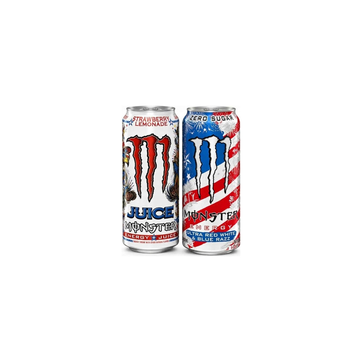 Monster Energy USA – Zestaw 2 Sztuki (Ultra Red White & Blue & Strawberry Lemonade)