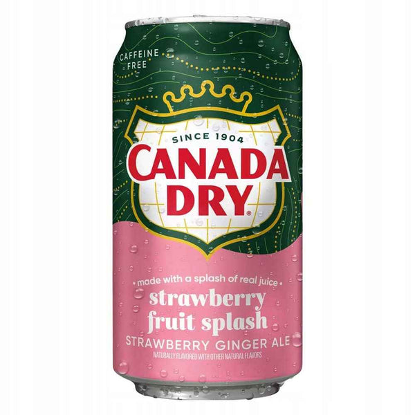 Canada Dry Strawberry Fruit Splash Ginger Ale 355ml USA Import Truskawka