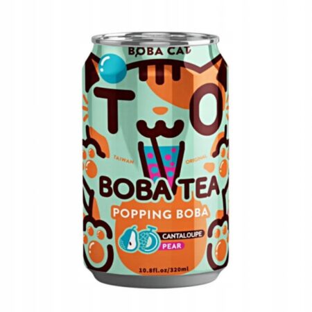 alt="Boba Cat Cantaloupe Pear Popping Bubble Tea"