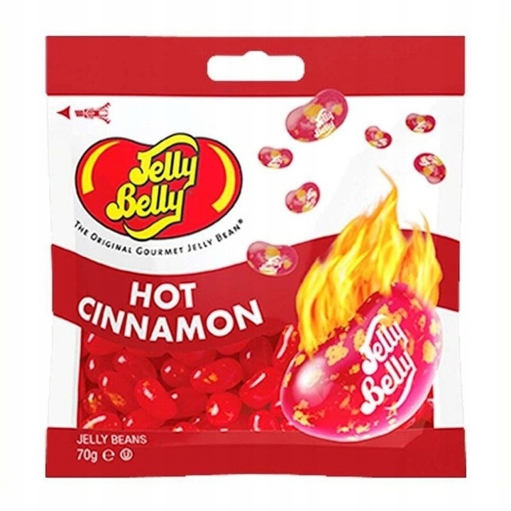 alt="Jelly Belly Hot Cinnamon 70g – ostre żelki cynamonowe w torebce"