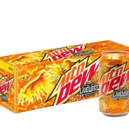 alt="12-pak Mountain Dew Live Wire Orange 355ml – pomarańczowy napój gazowany z USA" title="Mountain Dew Live Wire 12-pack – Pomarańczowy napój gazowany z kofeiną, prosto z USA" />