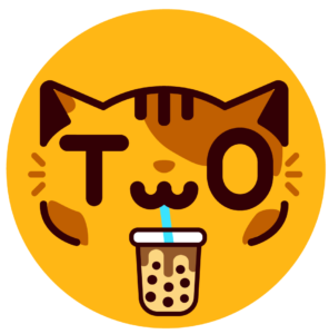 Logo Boba Cat – uroczy kot z kubkiem bubble tea, symbol azjatyckiego stylu i smaku