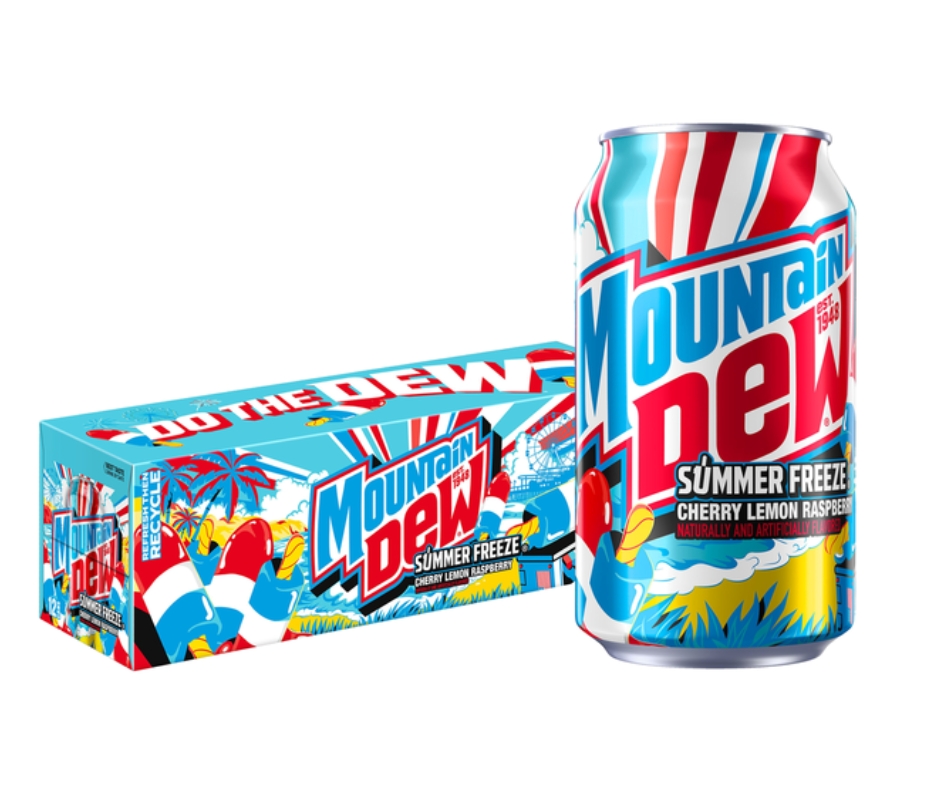 Zestaw Mountain Dew Summer Freeze12 x 355 ml – limitowana edycja o letnim, owocowym smaku