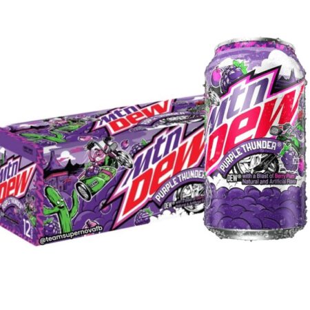 Zestaw Mountain Dew Purple Thunder 355ml 12 sztuk – limitowana edycja napoju winogronowego z USA
