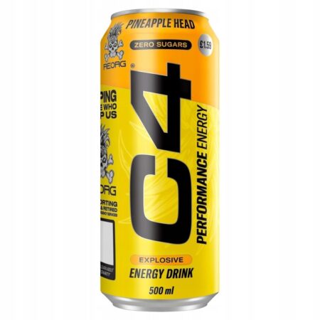 C4 Performance Energy Pineapple Head 500ml – napój energetyczny bez cukru o smaku ananasa