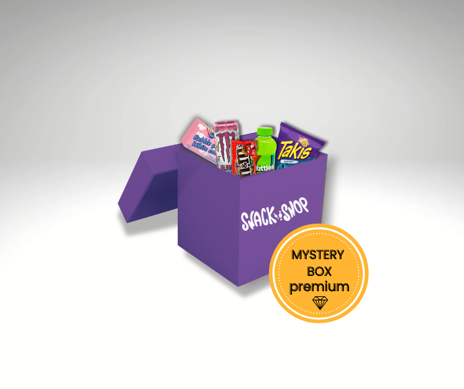mystery box premium z przekąskami i napojami z zagranicy w boxie niespodziance