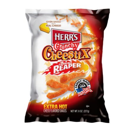 Herr's Crunchy Cheestix Carolina Reaper – serowe pikante chrupki z papryką Carolina Reaper