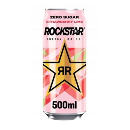 Rockstar Refresh Strawberry Lime 500ml – energy drink o smaku truskawki i limonki, orzeźwiający napój dla osób szukających energii i świeżości