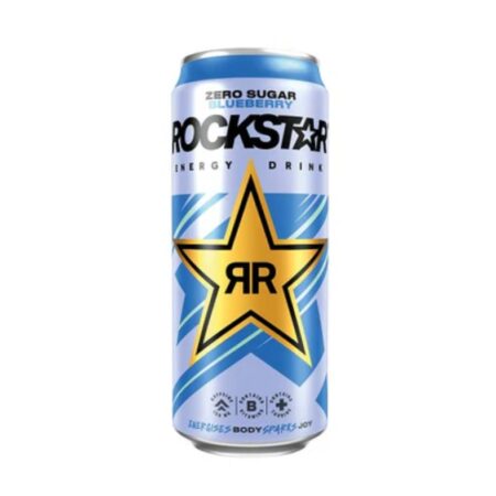 Rockstar Blueberry 500ml – energy drink o smaku jagodowym, napój energetyczny zero sugar, bez cukru, pełen orzeźwienia i energii