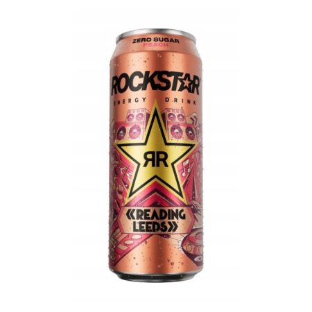 Rockstar Peach Zero Sugar 500ml – energy drink o smaku brzoskwini, orzeźwiający napój bez cukru, dla osób aktywnych