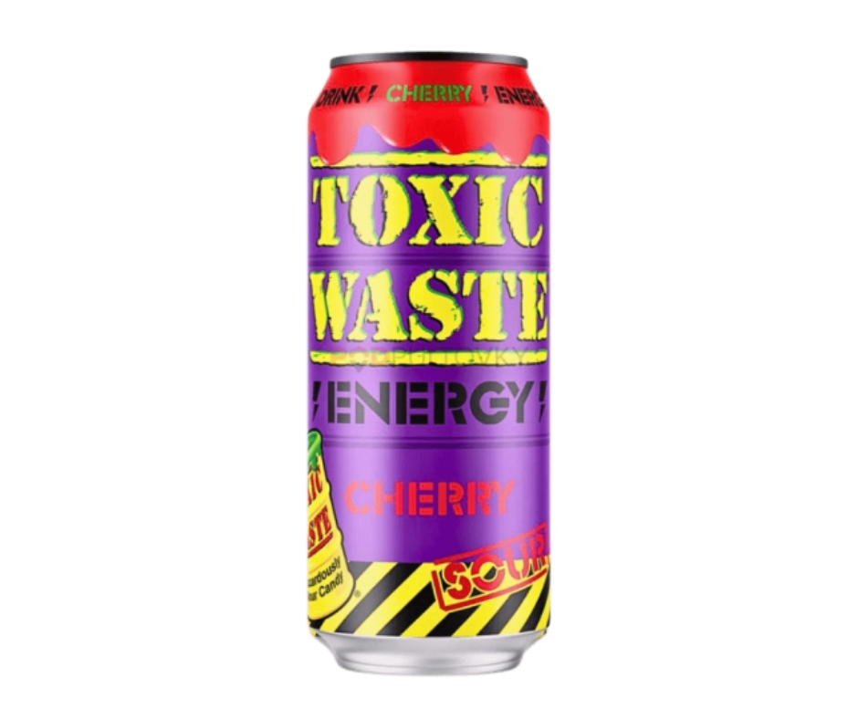 TOXIC WASTE Sour Cherry – napój energetyczny o wiśniowym smaku w puszce 500 ml