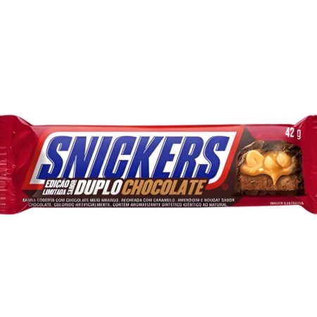 Baton Snickers Double Chocolate 42 g z Brazylii z podwójną czekoladą, karmelem i orzechami