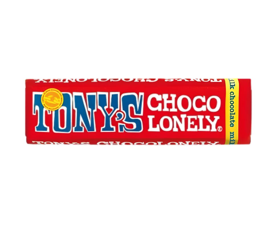 Tabliczka czekolady mlecznej Tony's Chocolonely 50 g w charakterystycznym opakowaniu