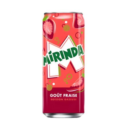 Puszka Mirinda Strawberry 330 ml z intensywnym truskawkowym smakiem