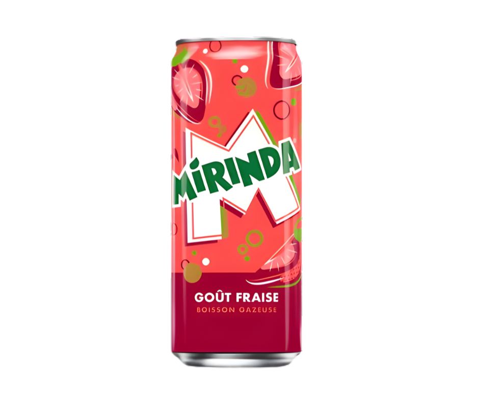 Puszka Mirinda Strawberry 330 ml z intensywnym truskawkowym smakiem