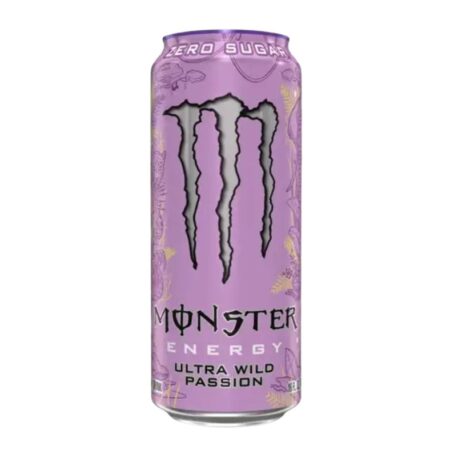 Puszka Monster Ultra Wild Passion Zero Sugar 473ml – energetyczny napój w nowoczesnym opakowaniu