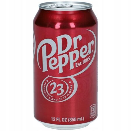 Dr Pepper 330 ml – kultowy napój gazowany o 23 smakach, amerykańska cola w puszce