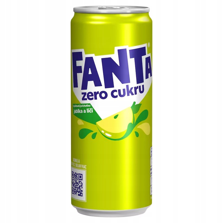 Fanta Apple Zero 330 ml – napój gazowany bez cukru o smaku zielonego jabłka