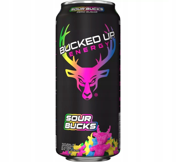 Bucked Up Sour Bucks 473 ml bezcukrowy sour energy drink o kwaśnym smaku